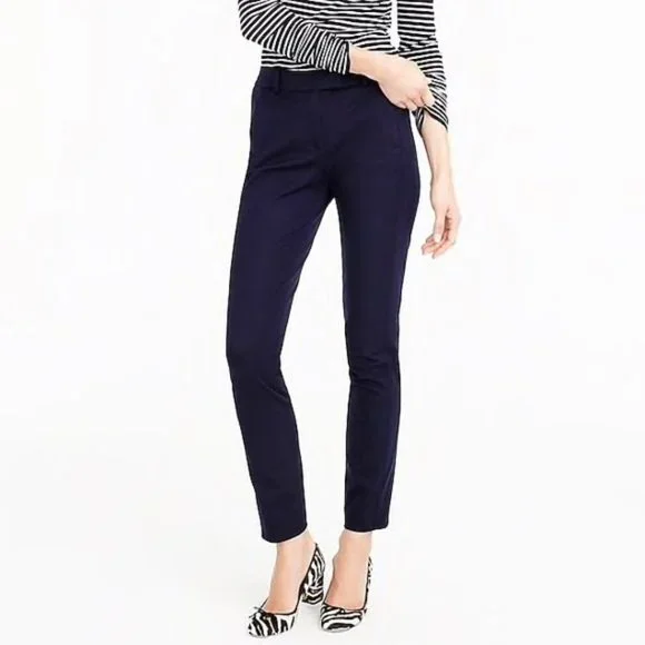 Navy Blue J. Crew Stretch Cotton Slim Fit Ankle Pants (NWT) - Picture 4 of 4